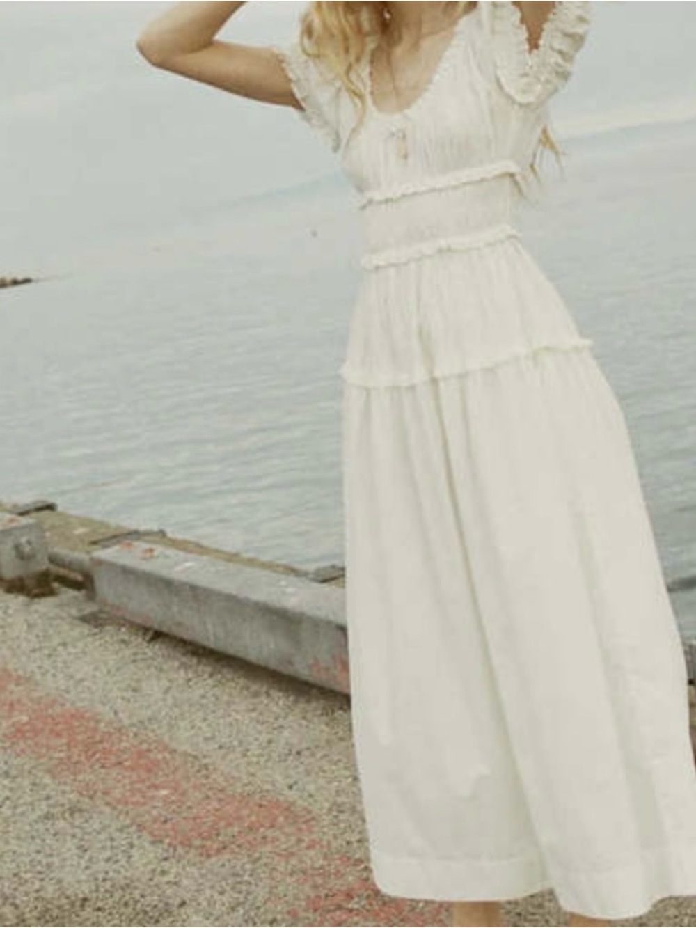 Doen Cream Tiered Maxi Dress